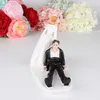 Party Supplies White Black Color Wedding Bride And Groom Cake Toppers The Escaped Runaway Funny Decorating Topper