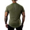 T-Shirts Yaz Nem Kısa Kollu Yüksek Kaliteli Pamuk Tshirt Spor Salonu Fitness Egzersiz Erkekler Spor Moda Hip Hop Serin Tops çalışıyor