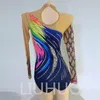 Liuhuo personalizza i colori leotards femminile femminile competizione ginnastica indossare cristalli elastici bd970