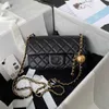 Tote bag high definition Overseas Golden Ball Chain Lingge Diagonal Cross Fat Little Square Xiaoxiangfeng Sheepskin Womens