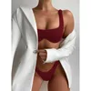 Damskie stroje kąpielowe seksowne V-bar. Bikini żeńska kostium kąpielowy Kobiety Zestaw Brazylian Bather Bathing Suit Swim Lady K2870