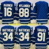 Kob reversibel svart hockeytröja Auston Matthews John Tavares Marner William Nylander Morgan Rielly Jason Spezza Blue