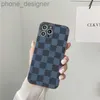 Luxury Minimalist Grid Phone Case iPhone 14 15 Pro Max 13 11 12 Mini 7 8 Plus X XS XR XSMAX Designer Letter Leather Electropated Veneer Protective Case H765355