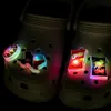 Sandals 5pcs LED Shoe Charms Lighted Unicorns GamePad Football Shoe Decorations Pins for Kids Boys Girls Favor Gift Sandals Clog Buckles 240423