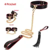 4Pcsset Exotic Sex Products For Adults Games Leather Bondage BDSM Kits Toys Whip Collar Women Accessories 240412