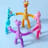 Decompressie speelgoed popbuizen stressverlichting Telescopische giraf fidget sensorische balg anti-stress squeeze speelgoedkinderen zuignap Toys D240424