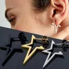 Pendientes de sementales unisex punk estrella acero inoxidable hip hop gótico big pentagragram studs para mujeres regalo de joyería de joyería