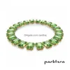 Bracelets de charme 2023 Nouvelle tendance Original Fine Jewelry Ensembles Collier Green Boucles d'oreilles Bracelet Bracelet Fashion Charms Cadeaux Femmes With Drop Dhzp3