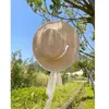 Koreansk modebrett ristplatta remmar Treasure Grass Straw Hat Ladies Outdoor Vacation High-kvalitet Sun Designer Style 240423