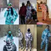 Giacche set da sci Women Onepiece Ski salta da sci giacca da snowboard da esterno per salto da salto invernali invernali inverno con cappuccio con cappuccio