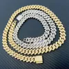 13.5mm Wide Hip Hop d Color Moissanite Diamond Cuban Link Chain Necklace