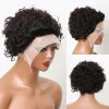 Perruques Pixie Cut Usure de dentelle indétectable Front Natural Curly Wig 100% brésilien Remy Human Heuv