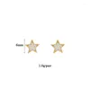 Brincos do garanhão Tiande Gold Color Cute Star pequeno para mulheres requintadas de zircão piercing 2024 jóias de moda atacado