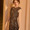 Stage Wear 1920 -tals paljett Gatsby Ball Tassel Dinner Party Sexig värdklänning 8001