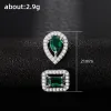 Группы Huitan Luxury Green/White/Blue Cubic Corning для женщин для женщин с водой капля квадрат.