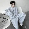 Tracksuits voor heren Luzhen 2024 Spring Fashion Street Tweedelende sets Round Neck Zipper Splicing Design Sweatshirt Losse trainingsbroek LZ1976