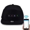 CAP de baseball unisexe USB Application Bluetooth rechargeable LED PROGRAMMABLE Message d'affichage Hip Hop Street Snapback Hat