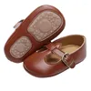 First Walkers Baby Girls Cute Moccasinss Solid Color Metal Buckle Soft Sole PU Leather Flats Shoes Non-Slip Princess