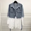 Toptan bahar yaz sonbahar moda gündelik denim kadın ceket kadın 240421