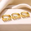 Bands Gold Color Jewelry Mom Sist Dad Rings For Women Glossy Letters Couple Rings Mother's Day Bijoux New In Birthday Xmas Gifts