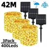 42M400LEDS LED SOLAR LED LUZ AO ANTERO DE FESTOON LAMPERAÇÃO JARDIM DE Fada de fada Decoração de Natal à prova d'água 240411