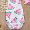 One-Pieces Citgeett Summer Newborn Baby Girl Bodysuit Clothes Sleeveless Watermelon Backless Jumpsuit +Headband 2PCS Outfits Sunsuit