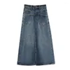 Юбки винтажная джинсовая джинсовая юбка для джинсовой тка.
