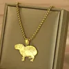 Colliers pendants Colliers de Clengxun Capybara Collier du monde des cadeaux de fête d'ornement des rongeurs pour hommes et femmes