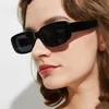 Óculos de sol Óculos de sol quadrados pretos para mulheres Marca de luxo Pequenos óculos de sol retangulares para mulheres gradientes espelhos transparentes Oculos de Sol J240423