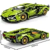 Blocks Technical Super Speed Green Lamborghinis Sports Car Model Building Blocks Famous Vehicle Assemble Bricks Kid Toys for Adult Gift