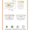 Dinnerware Fridge Storage Fruit Vegetables Container Plastic Seal Salad Save Space Cartoon Pattern Fresh-keeping Home