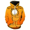 Polos Garfield Anime Children's Pullover Hoodie Garfield Hooded Bluza Spring i jesienna koszulka uliczna Butique Odzież dla dorosłych