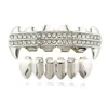 18k diamante incrustado a ouro Brace de hip-hop vampiro presa dentes tigre dentes metal halloween dentires unissex grelha