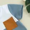 Clothing Sets Toddler Baby Boy Summer Outfits Color Block T Shirts Tops With Elastic Waist Shorts Cute Infant Born Clothes