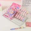 36pcs/Box Patch Gel Pen Cartoon 0.5mm Blue Ink Erasable Students School Writing Office Stationery Supplies