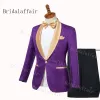 JACETAS BRIDALAFFAIR LUZULO AZUL AZUL Jacqaurd Tuxedos Shawl Shawl Gold Lapel Men Suit