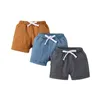 Shorts 3pcs Set Baby Boys Cotton Coton Soft Soft Solid Short Pantal