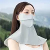 Scarves Solid Color Silk Mask UV Protection Summer Face Neck Wrap Cover Shield Women