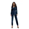 Wedding broekpakken 3 stuks Vrouwenpak Sky Blue Long Sleeve op maat gemaakte kraagjackvestpants voor vrouw Business Formal Wear 240415