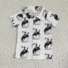 Shirts summer toddlers baby boy white cowboy button shirt top kids clothing clothes cotton spandex children's boutique for boys