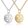 Pendant Necklaces Religious Small Yoga Charm Gold Silver Color Stainless Steel Hindoo Hindu Buddhist OM Necklace For Women Jewelry