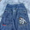 Jeans féminins jnco shorts denim hip hop y2k poche baggy hommes femmes mode d'été goth harajuku streetwear basketball