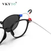 Vicky Magnetic Clip on Glasses Women Driving Polarised Round Pink Optical Myopia Eyewear Men Anpassade recept Glasögon 2240 240416