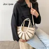 Shoulder Bags Straw Semicircle Design Small Tote For Women 2024 Summer Lady Beach Crossbody Simple Bag Female Travel Handbags