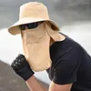 Berets Sonnenhut mit Gesichtsfront Deckhals Schutz hohles Netz festgeklungen Anti-Uv faltbare Sonnenschutzmittel Atmungsaktives Fischen im Freien Kappe