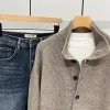 ジャケットは男性用のセーターを編むカーディガンプレーンマンの衣服襟付きジャケットソリッドカラーコート送料無料2023トレンド韓国ファッションX s