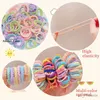 Hårtillbehör 50 datorer/set barn Söt fast färg Elastiska hårband Baby Girls Wave Scrunchies Rubber Bands Barn mode Hårtillbehör