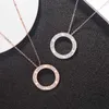 Marka projektanta Carter Pojedynczy pierścień duży naszyjnik S925 Srebrny srebrny platowany 18 -krotnie różowe złoto moda marka przykręcona z łańcuchem obojczyków