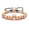 Strand Copper Leopard Head rostfritt stål ananaspärla Men smycken Armband pärlor justerbar