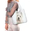 Sacos de compras NOPERSONALIDADE Westie Dog Shoppper Reciclável para Mercearia Home Reutilizável Bolsa Lavável Bola Bolsa de Compras